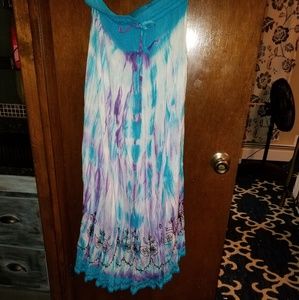 Tie dye long flowing skirt, hippe, gypsy, boho